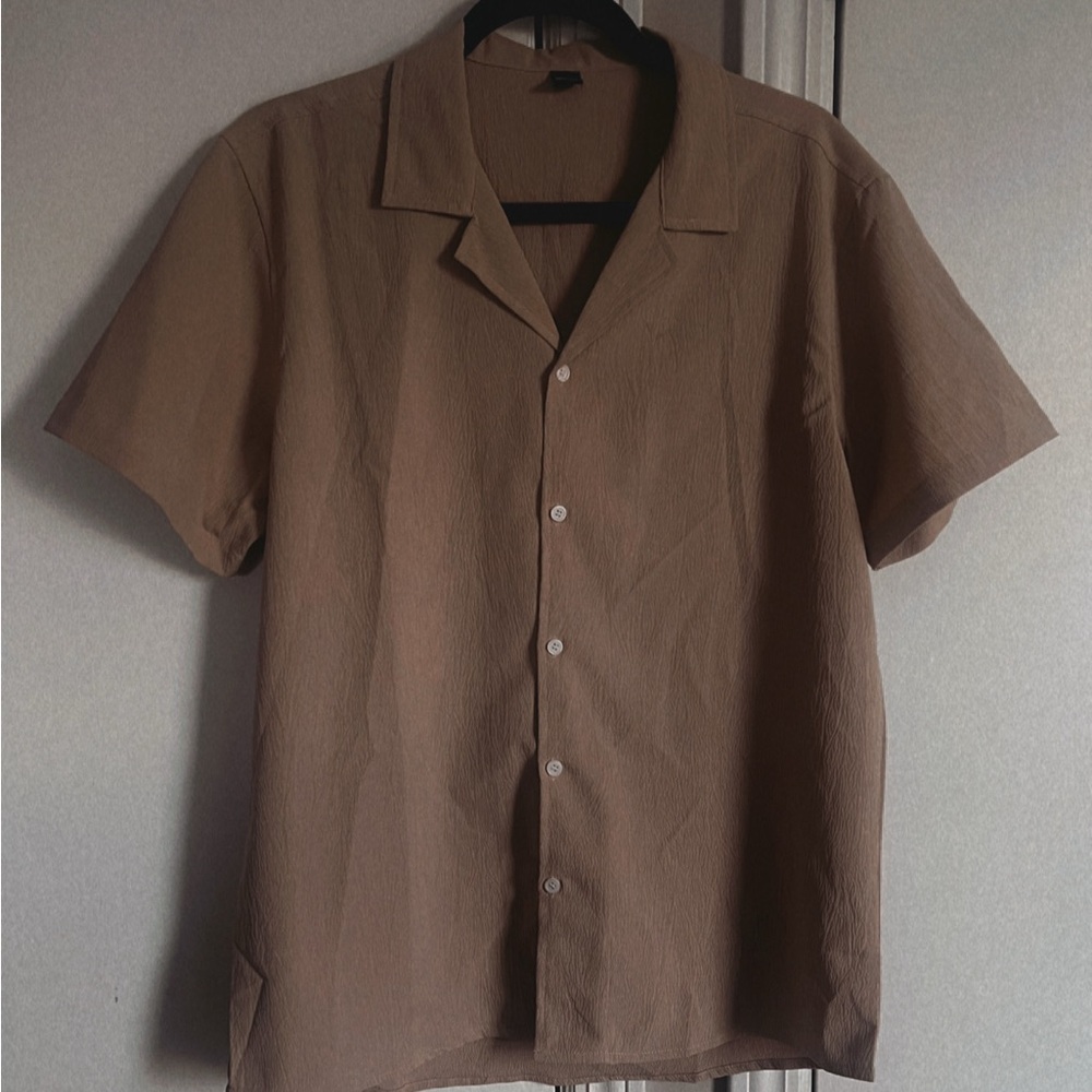 Men's Brown Short Sleeve Shirt